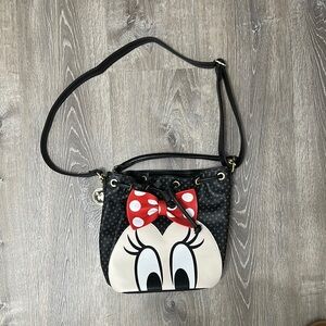 Loungefly Black and Red Minnie Mouse Crossbody Bag